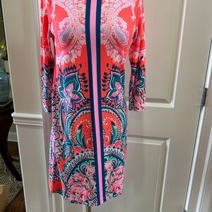 Lilly Pulitzer Tangerine Dream Orange Sophie UPF 50+ Boat Neck Dress Size S NEW